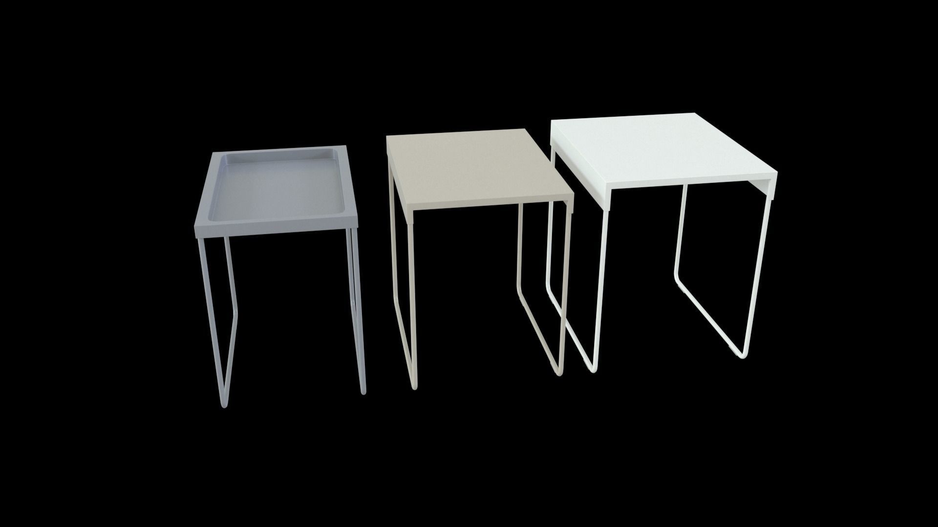 IKEA granboda nesting coffee table Low-poly 3D model_4