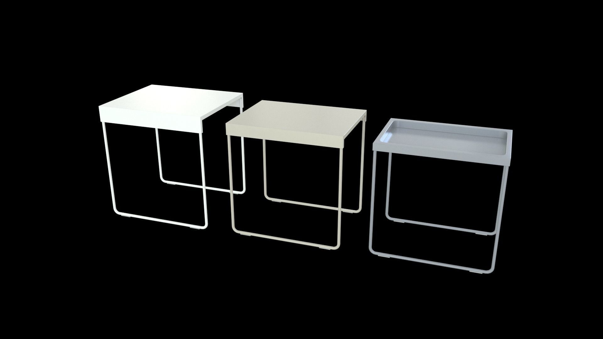 IKEA granboda nesting coffee table Low-poly 3D model_3