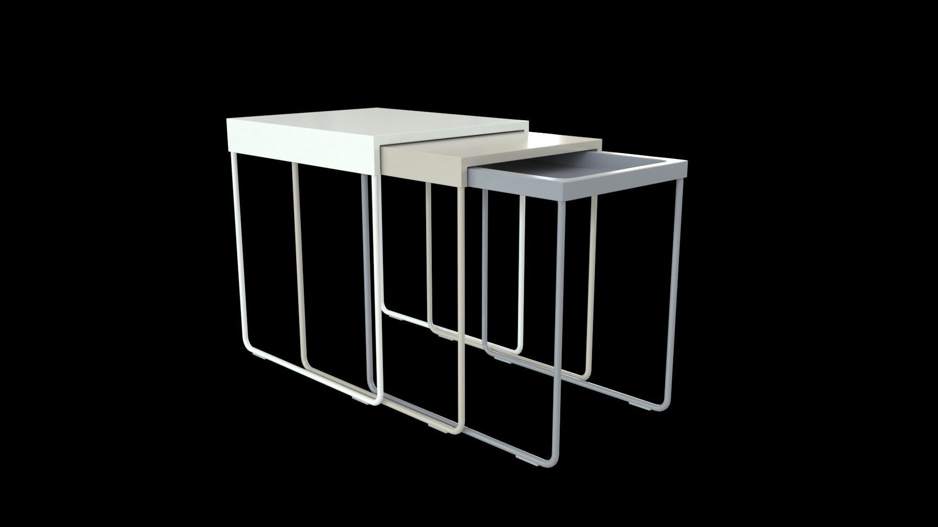 IKEA granboda nesting coffee table Low-poly 3D model_1