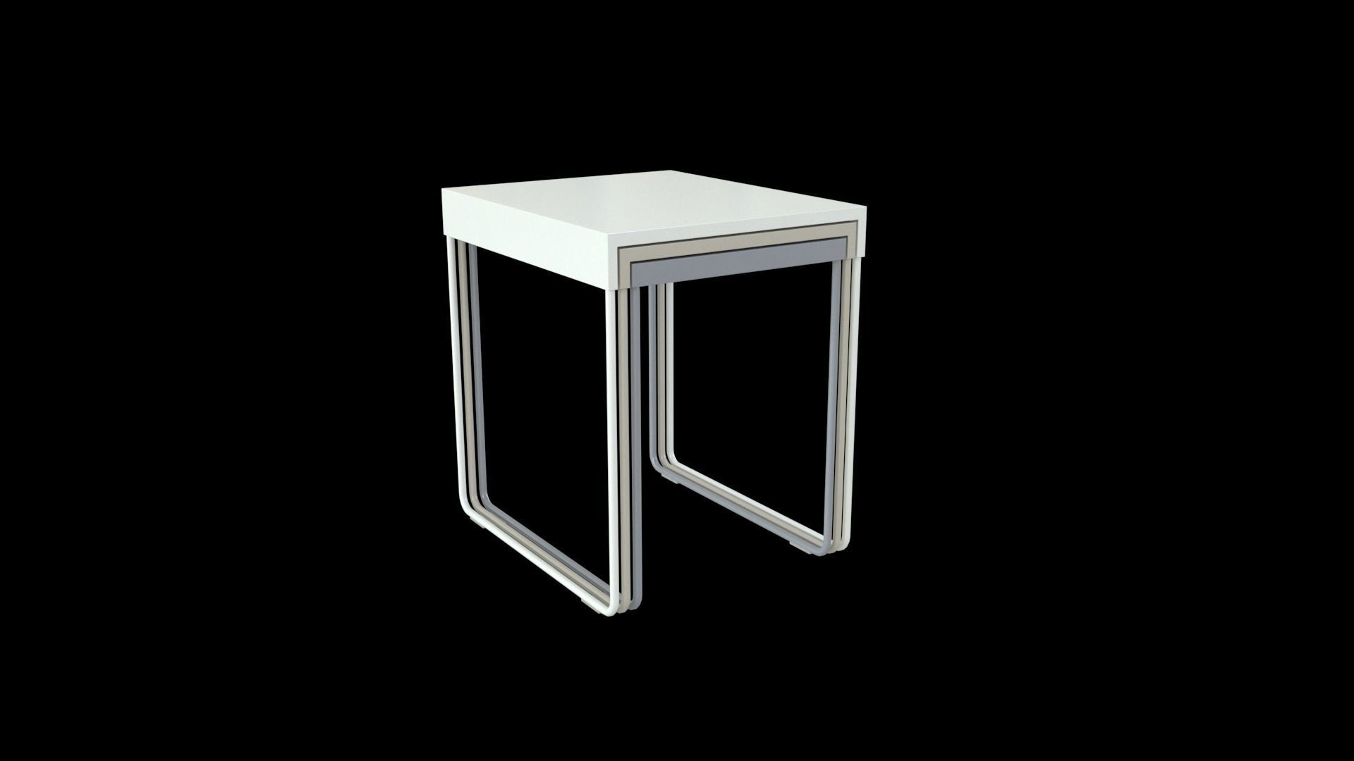 IKEA granboda nesting coffee table Low-poly 3D model_2