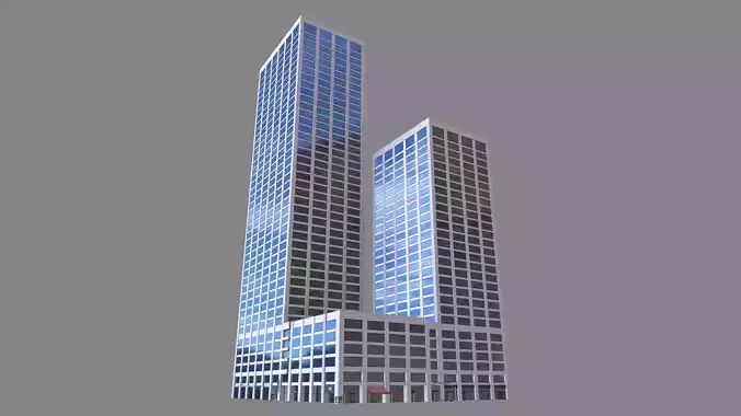 55 Spear Street Building San Francisco Low-poly 3D model