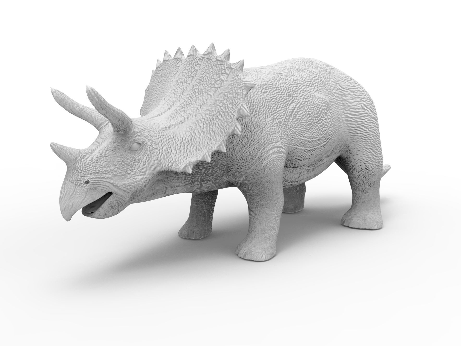 3D Green Triceratops dinosaur low poly  Low-poly 3D model_15