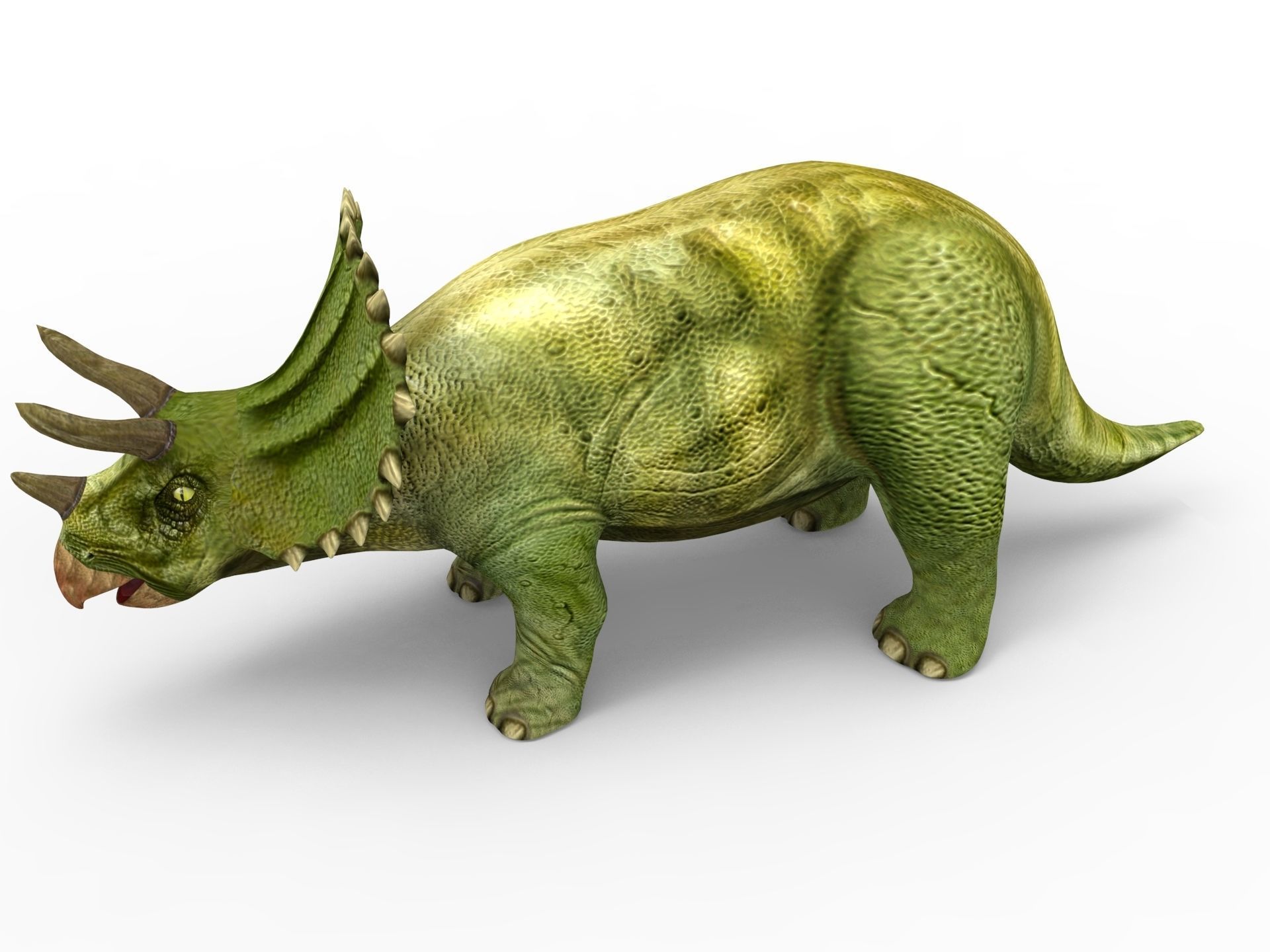 3D Green Triceratops dinosaur low poly  Low-poly 3D model_9