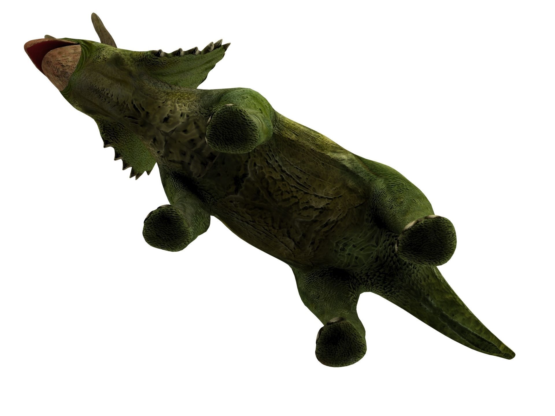 3D Green Triceratops dinosaur low poly  Low-poly 3D model_11