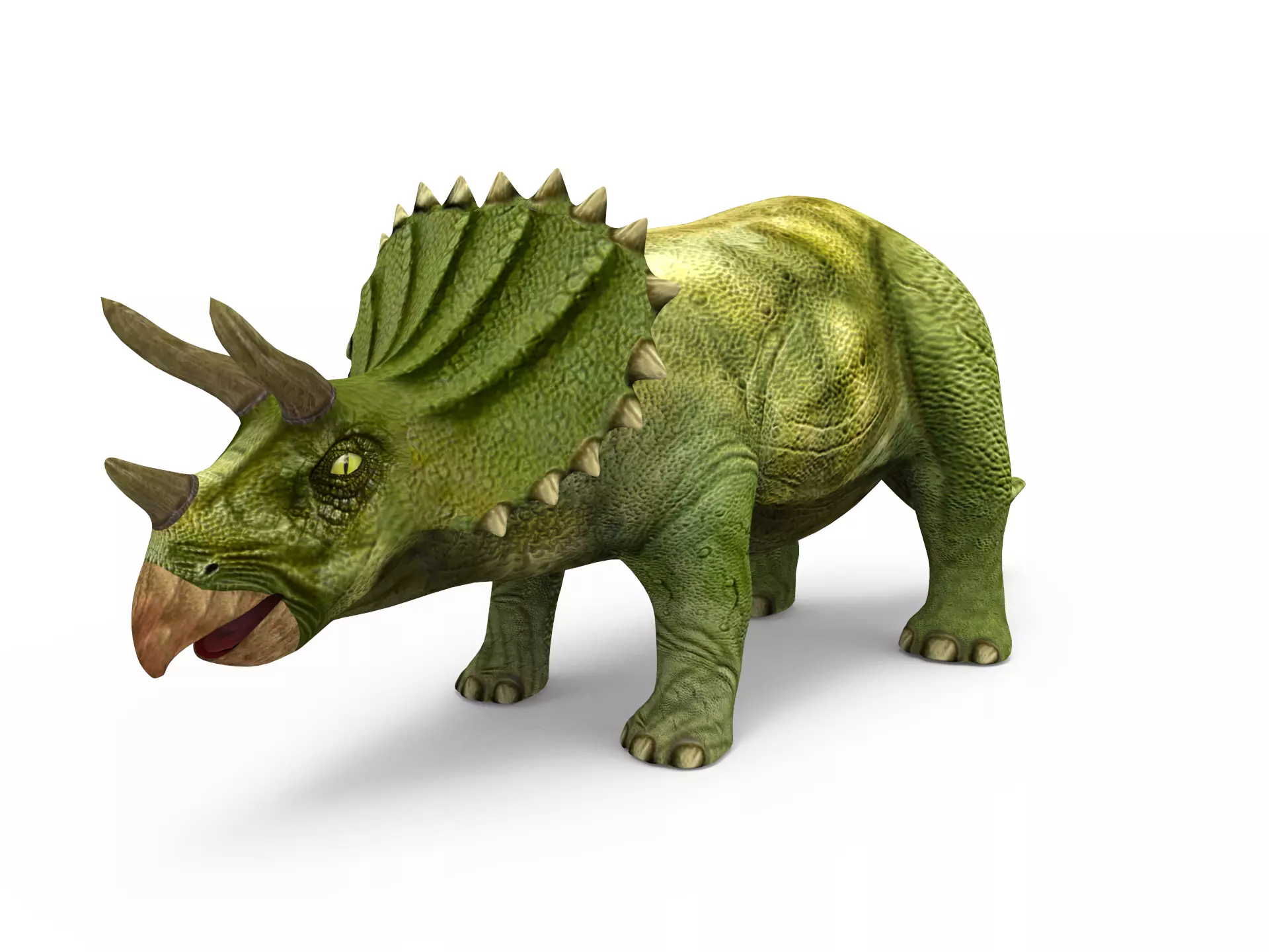 3D Green Triceratops dinosaur low poly  Low-poly 3D model_0