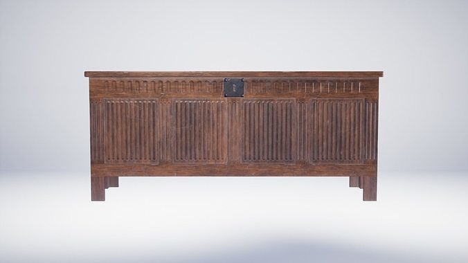 17th Century Wooden Chest Low-poly 3D model