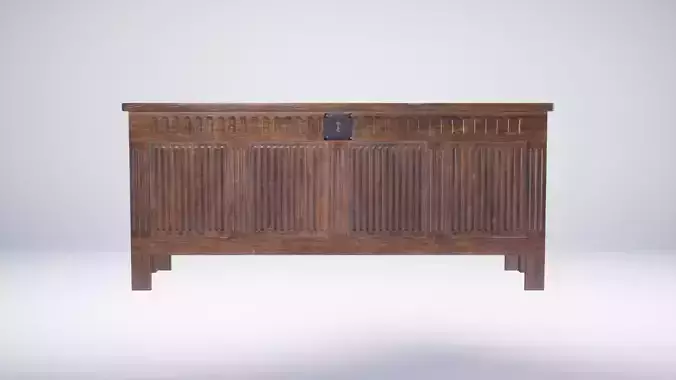 17th Century Wooden Chest Low-poly 3D model