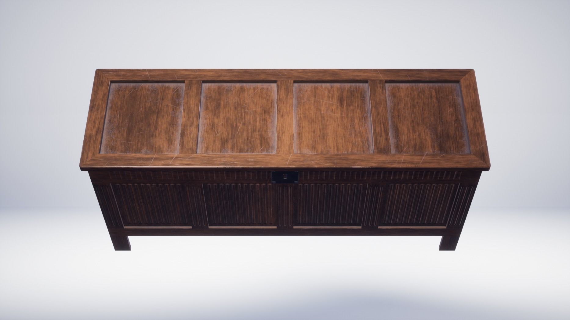 17th Century Wooden Chest Low-poly 3D model_2