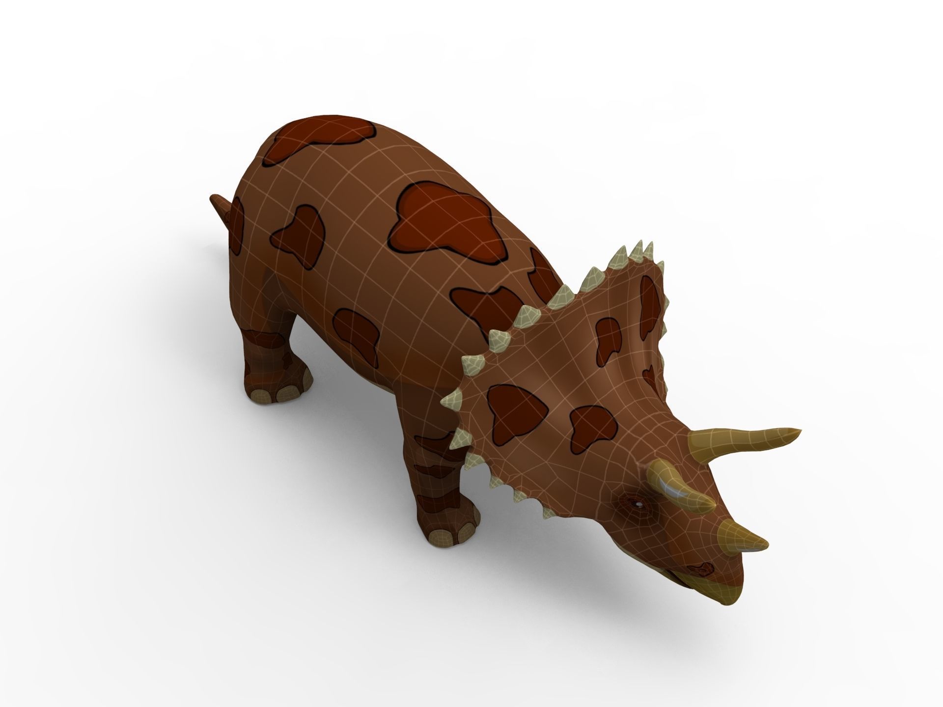 3D Cartoon Triceratops dinosaur 3D model_17