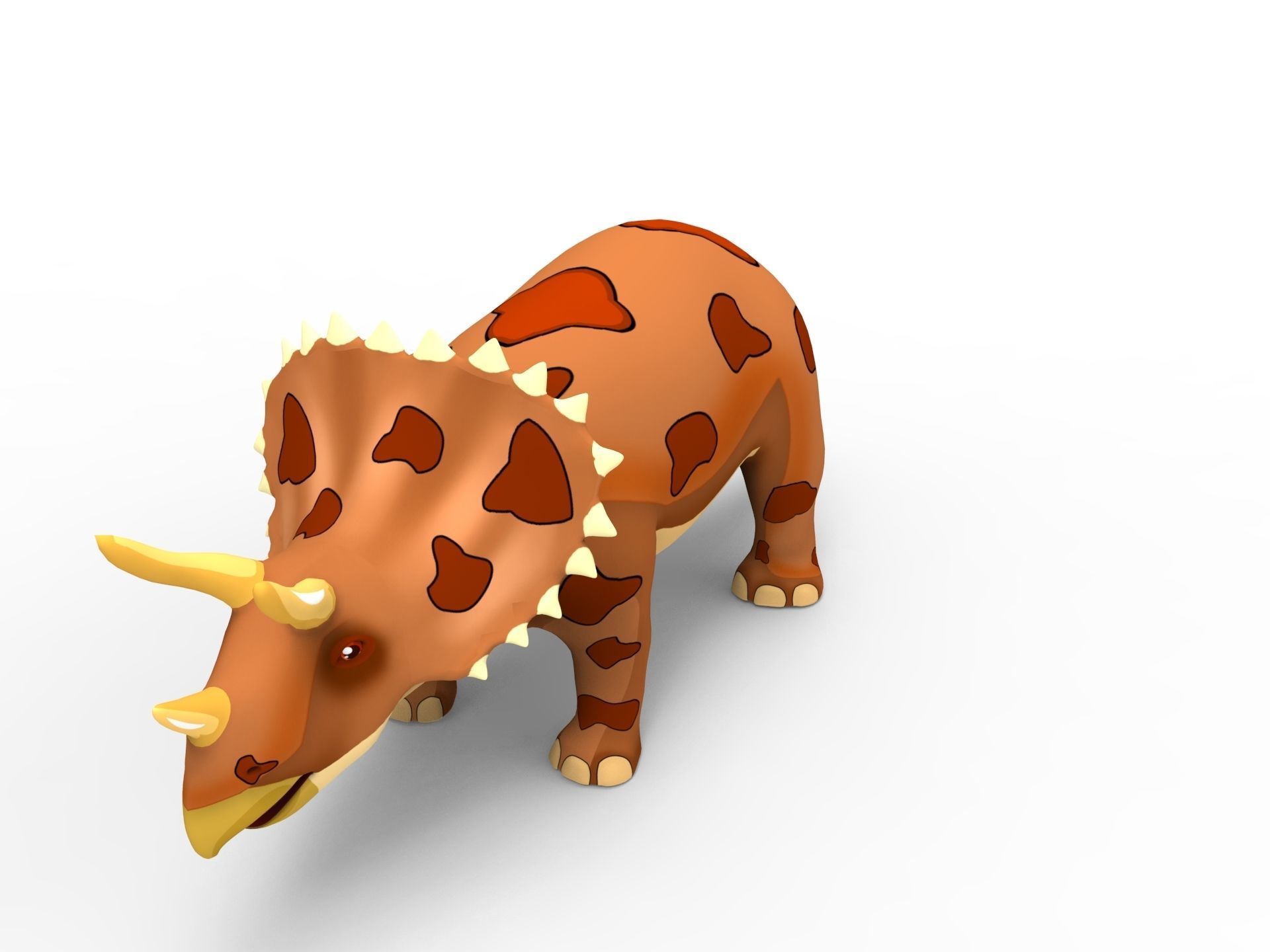 3D Cartoon Triceratops dinosaur 3D model_9