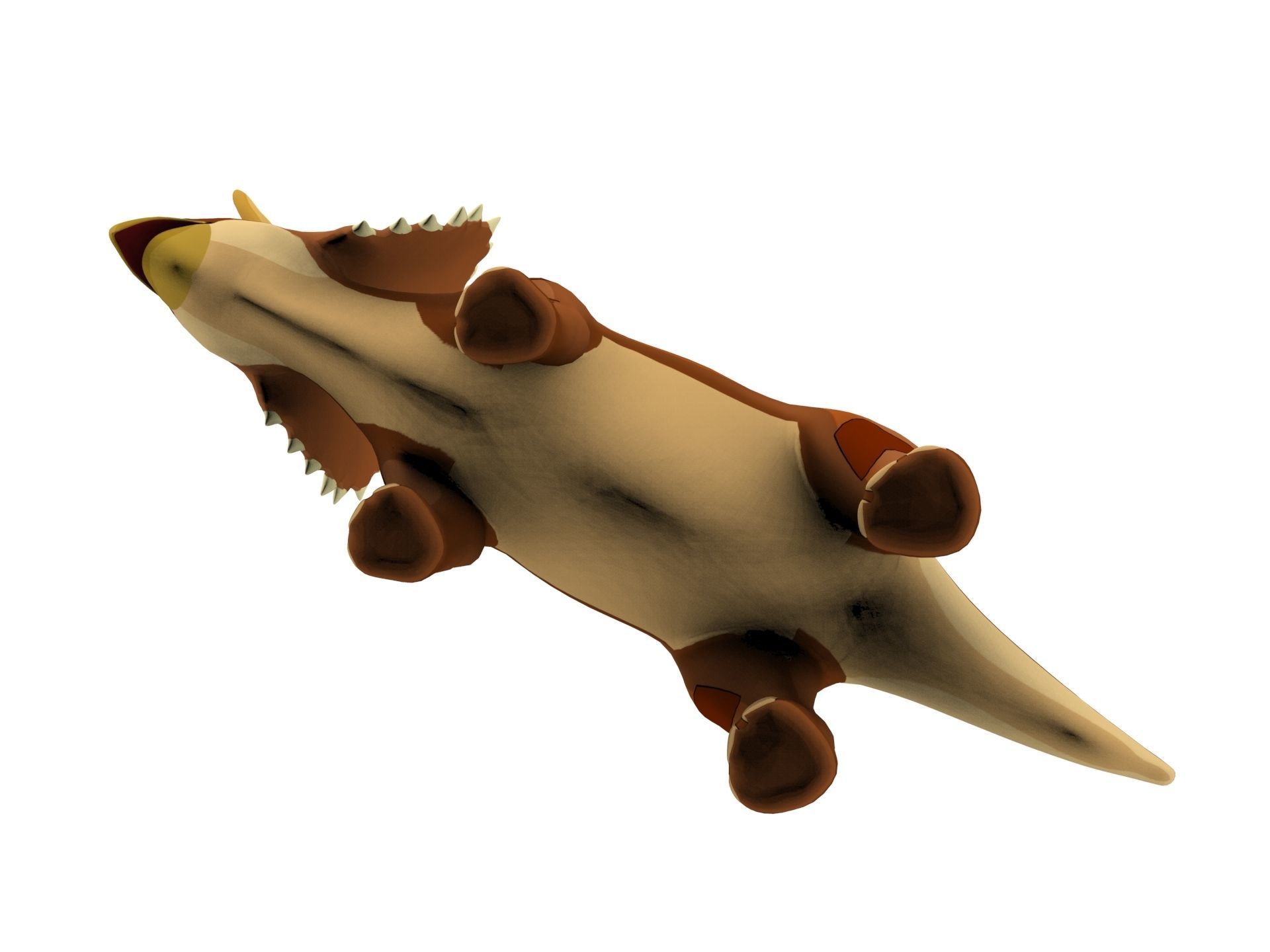 3D Cartoon Triceratops dinosaur 3D model_11