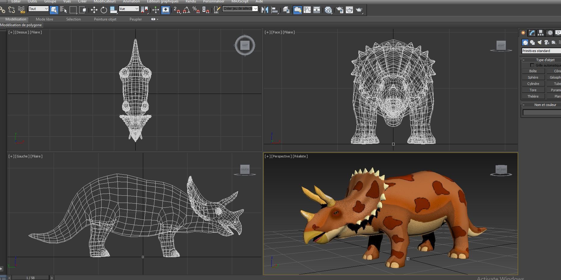 3D Cartoon Triceratops dinosaur 3D model_22