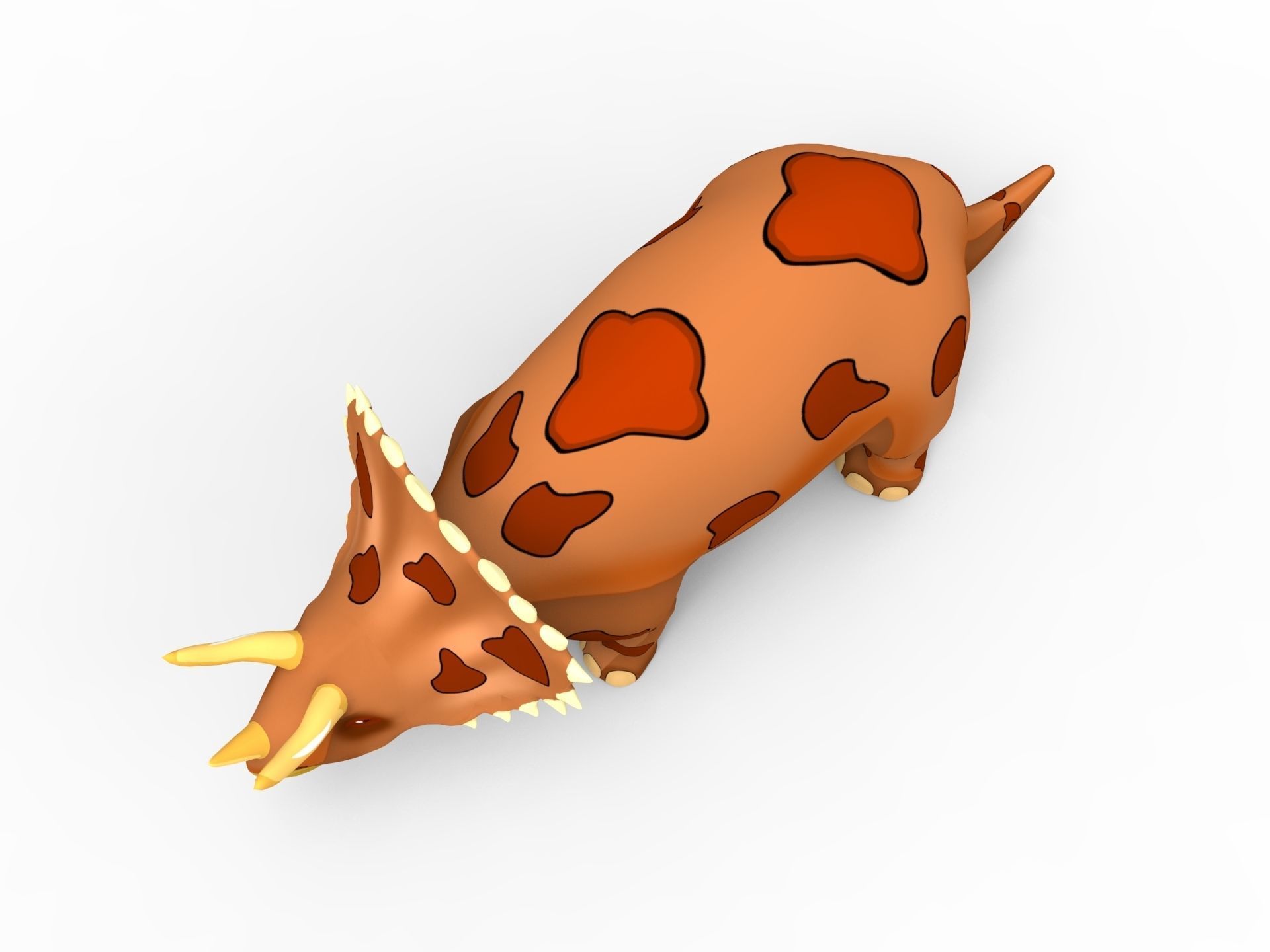 3D Cartoon Triceratops dinosaur 3D model_2