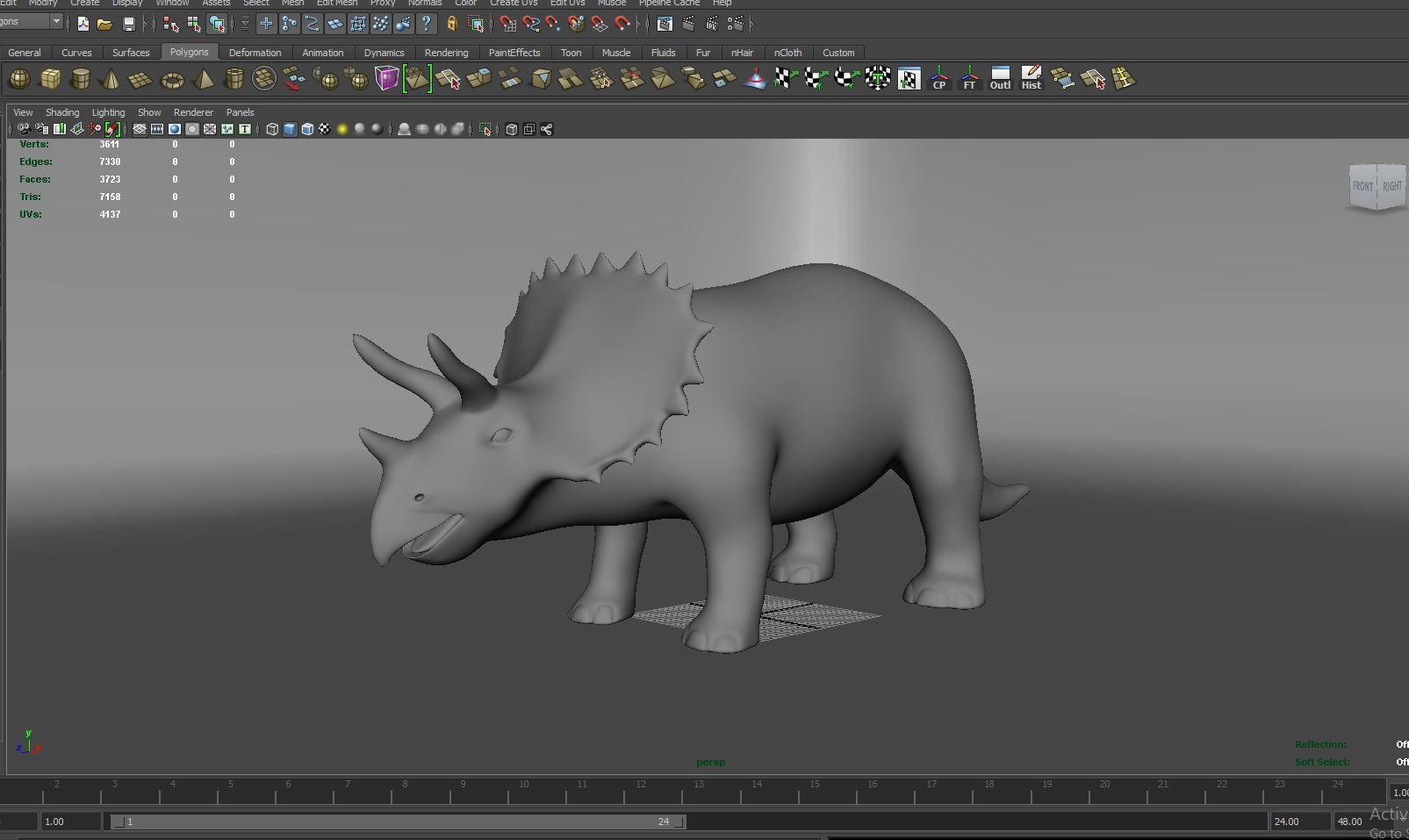3D Cartoon Triceratops dinosaur 3D model_21