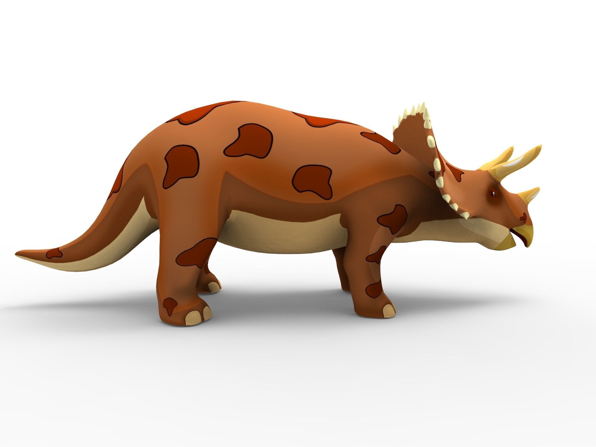 3D Cartoon Triceratops dinosaur 3D model_5
