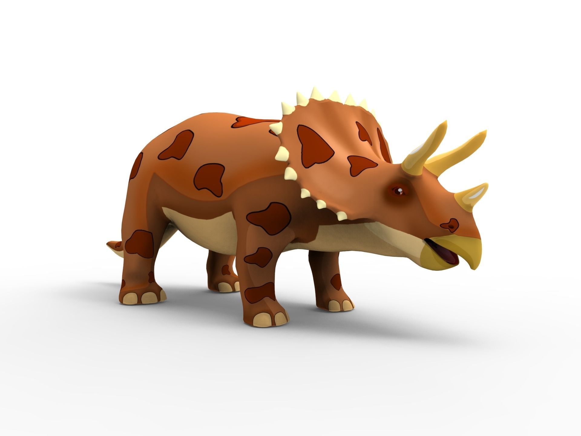 3D Cartoon Triceratops dinosaur 3D model_4