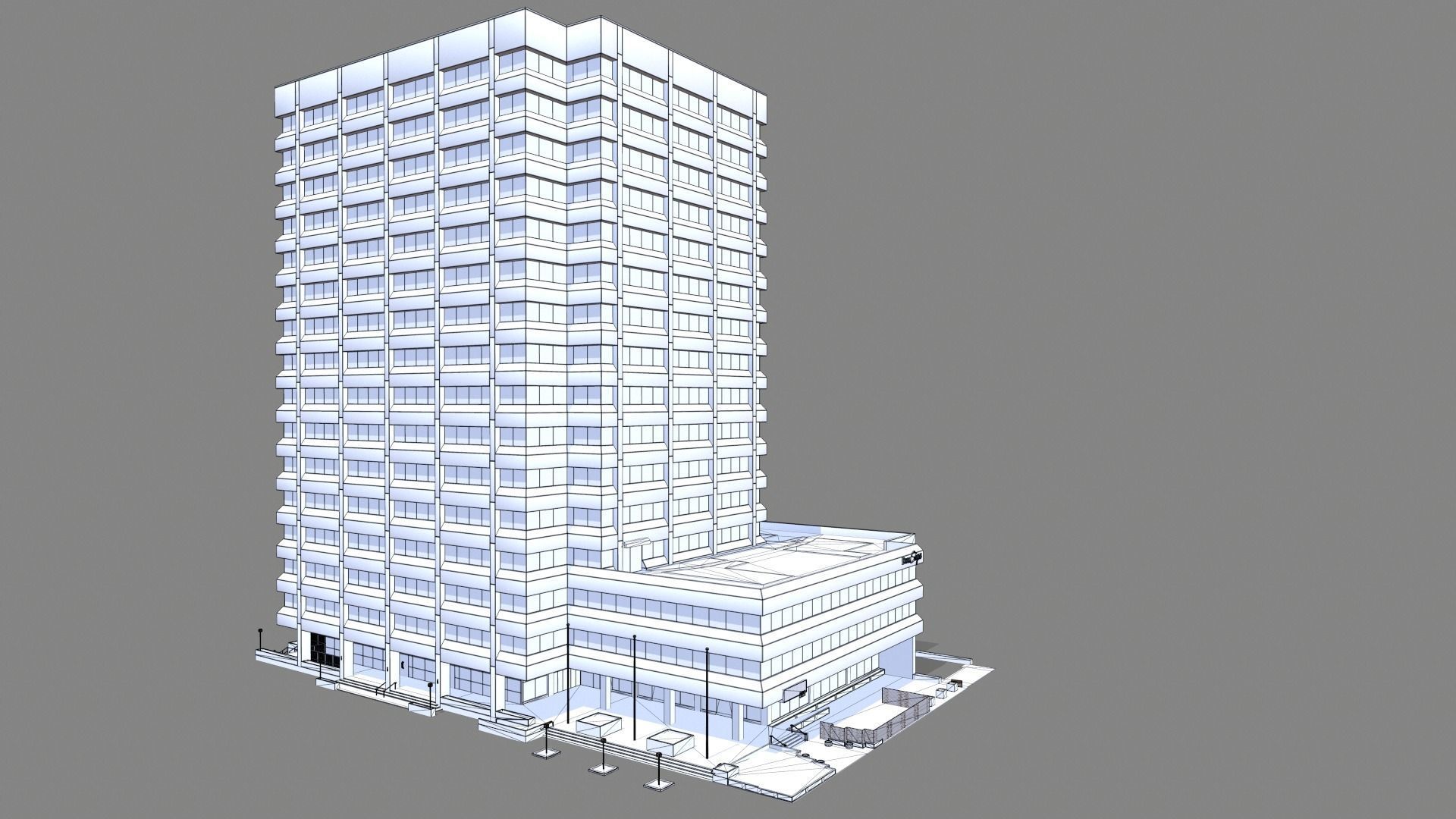221 Main Street Building San Francisco Low-poly 3D model_10