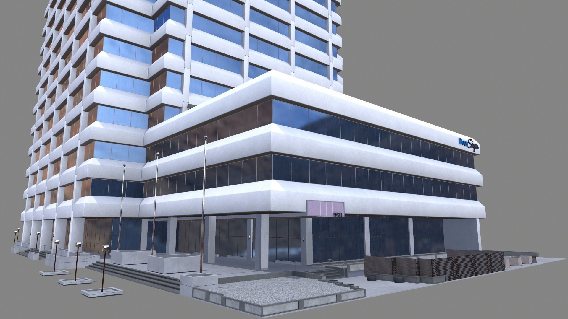 221 Main Street Building San Francisco Low-poly 3D model_5