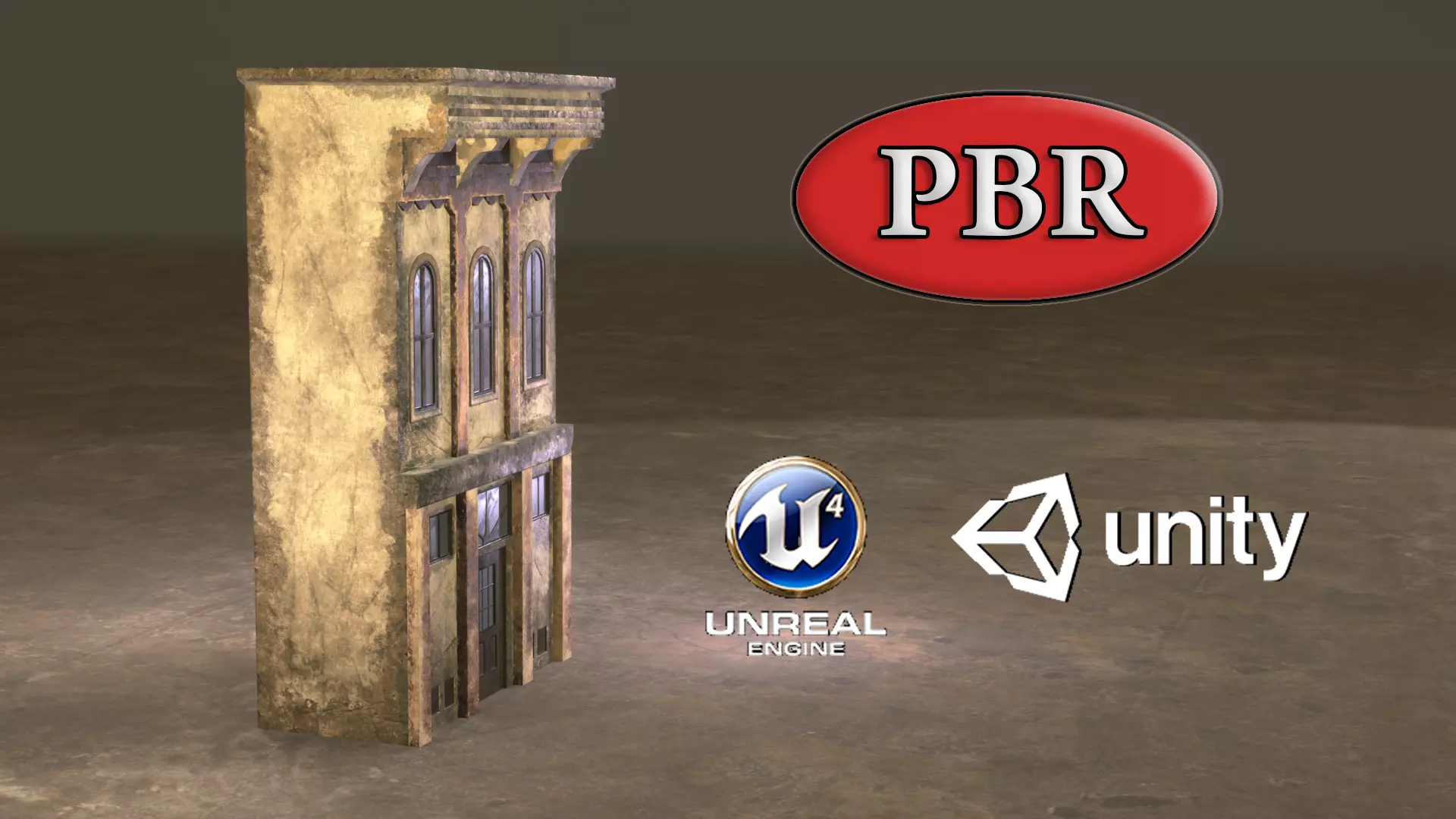 Abondoned Texas Building Low-poly 3D model