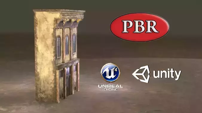 Abondoned Texas Building Low-poly 3D model