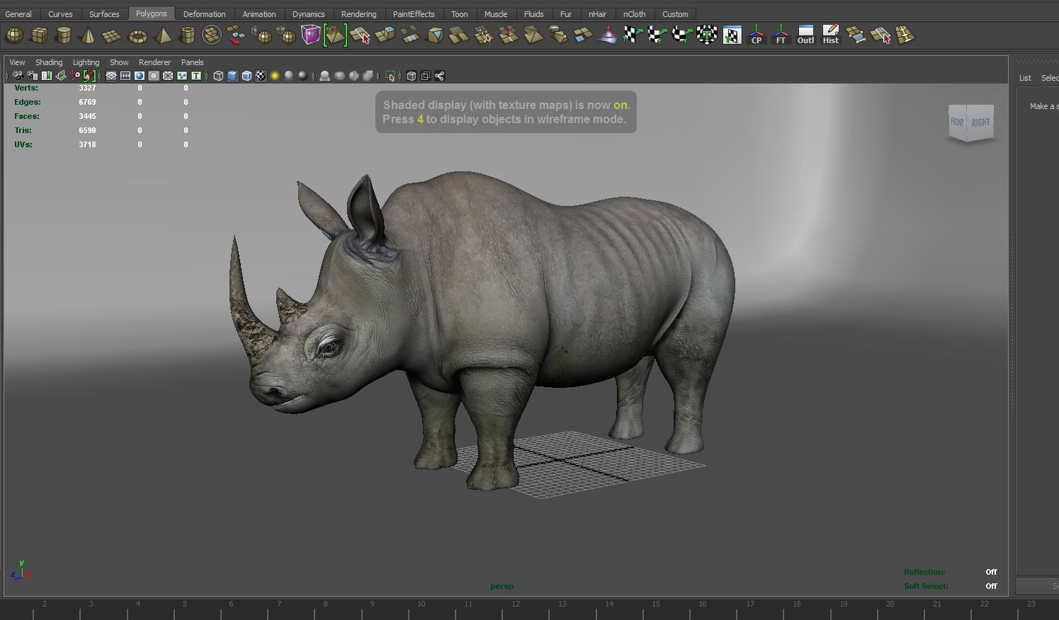 3D rhino rhinoceros realistic low poly Low-poly 3D model_17