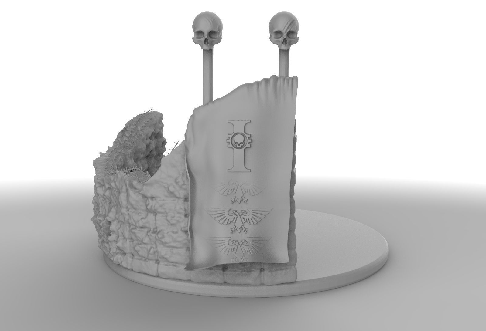 Base miniature model Warhammer 40k fan made 3D print model_1