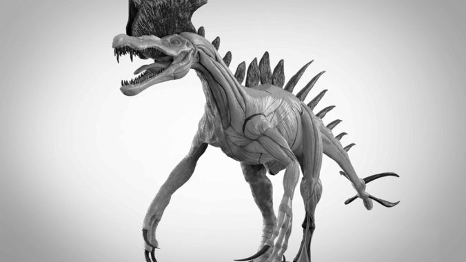 The ecorche of the Pyrosuvious 3D model