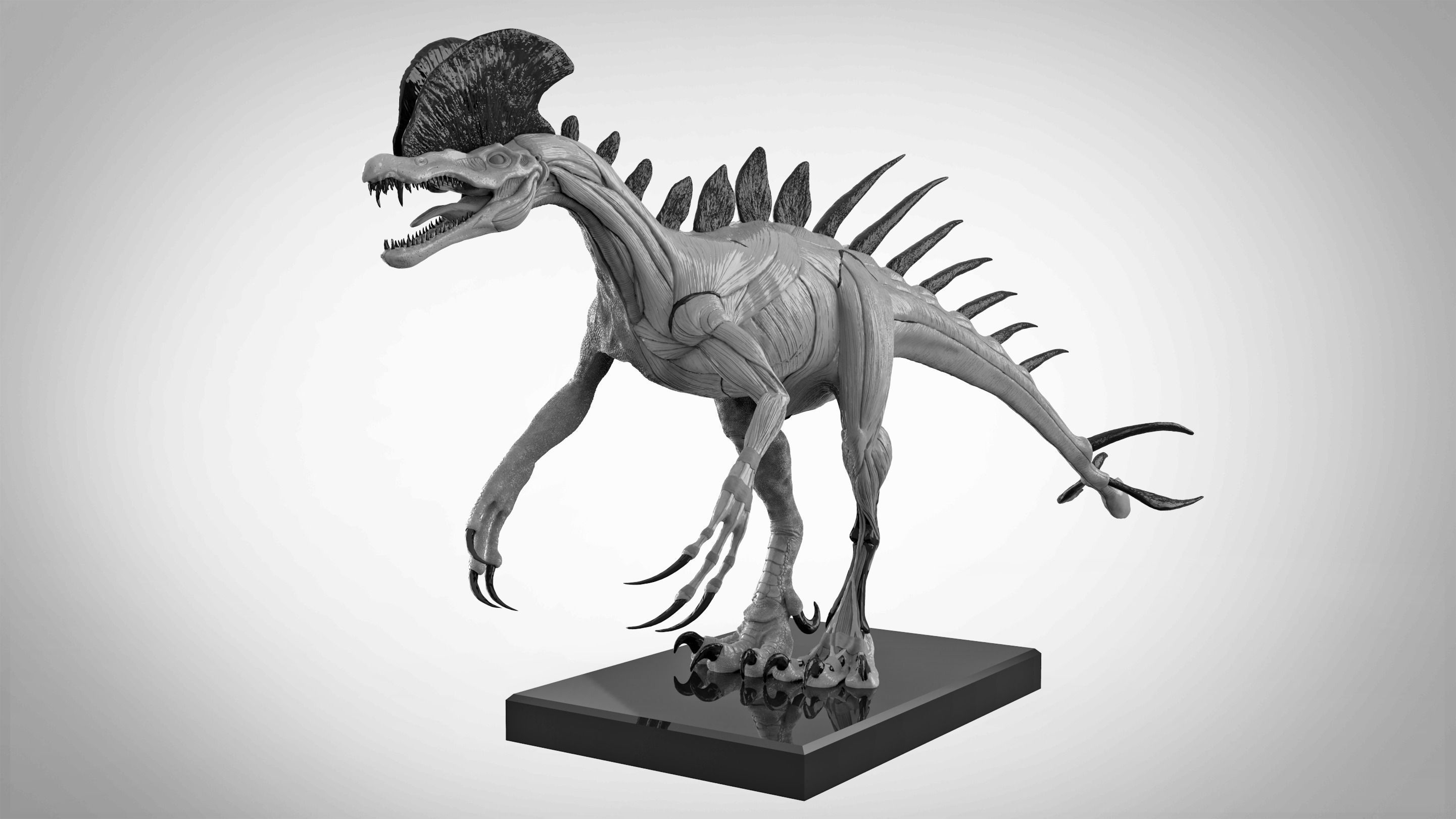 The ecorche of the Pyrosuvious 3D model_1