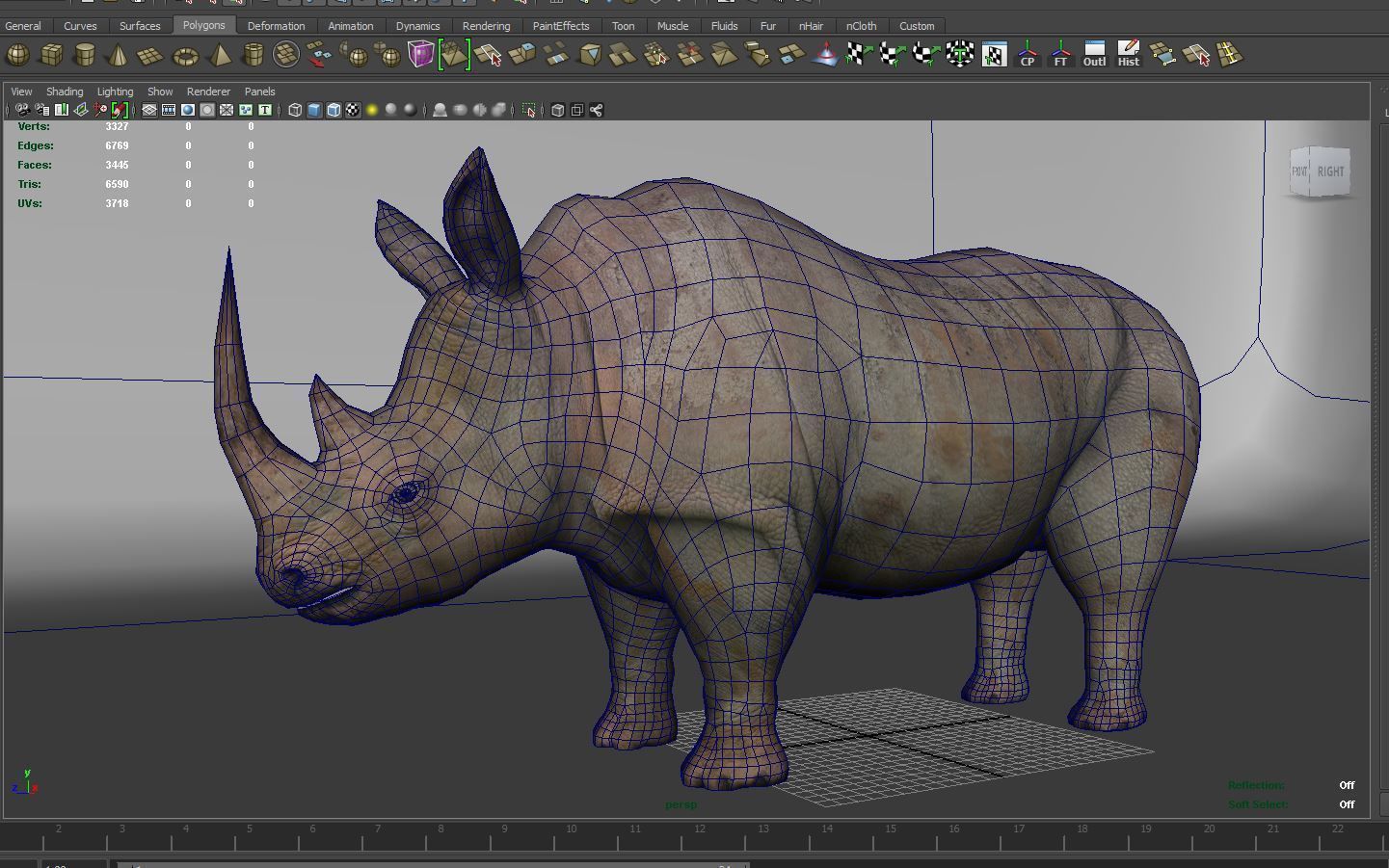 Rhino 3D Models game ready  Low-poly 3D model_16