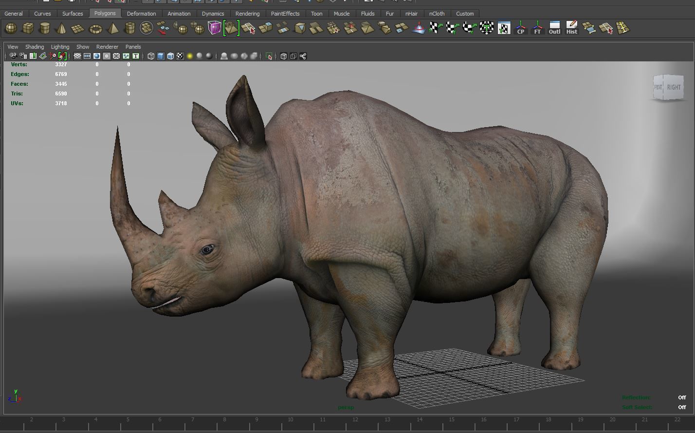 Rhino 3D Models game ready  Low-poly 3D model_15