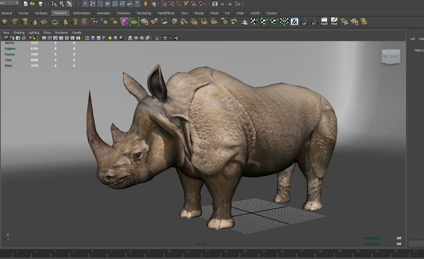 3D rhino rhinoceros realistic Model  Low-poly 3D model_23