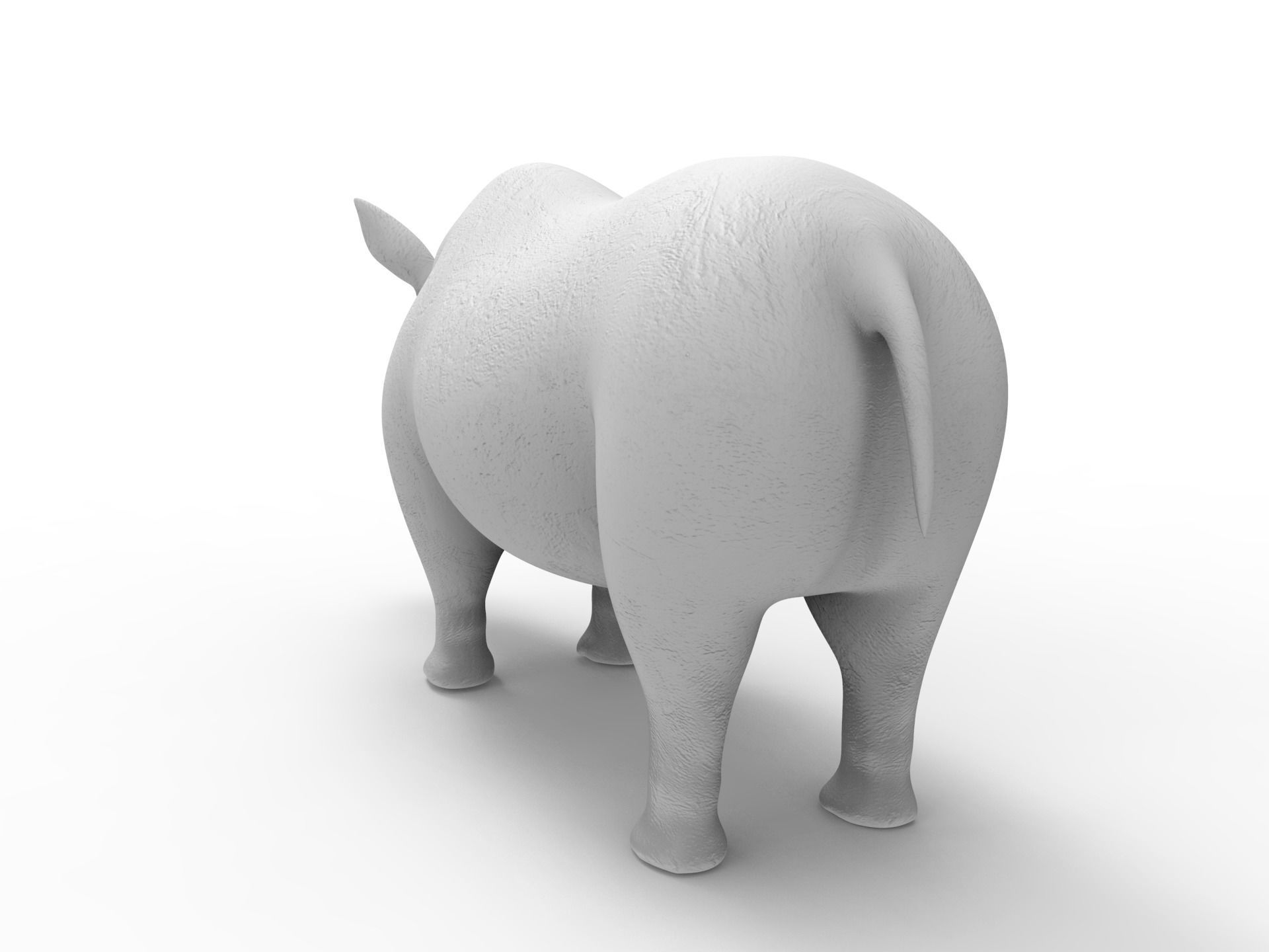  3D Models game ready Dirty Realistic Rhino Low-poly 3D model_6