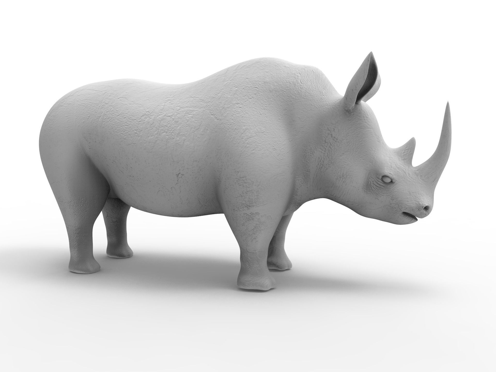  3D Models game ready Dirty Realistic Rhino Low-poly 3D model_8