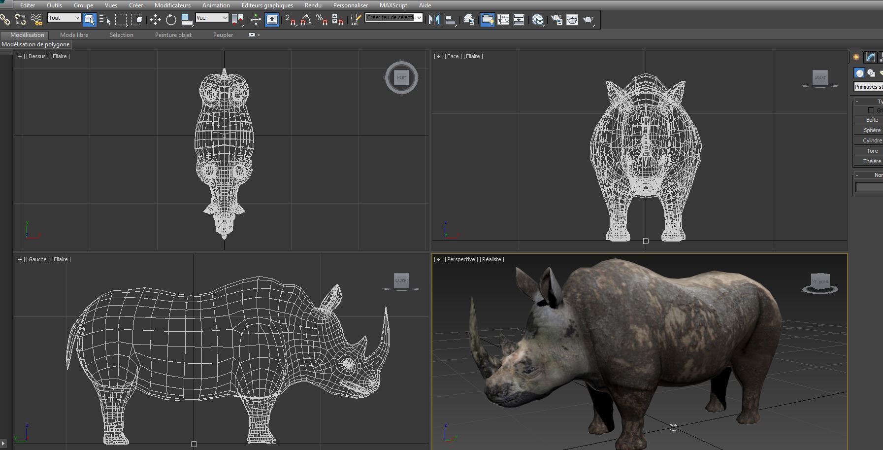  3D Models game ready Dirty Realistic Rhino Low-poly 3D model_20