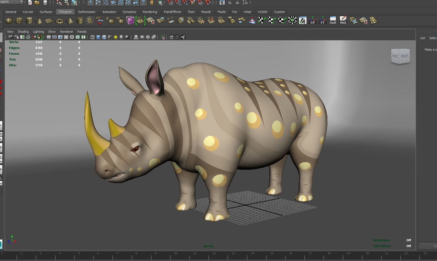 Cartoon Rhino 3D low poly model Low-poly 3D model_12