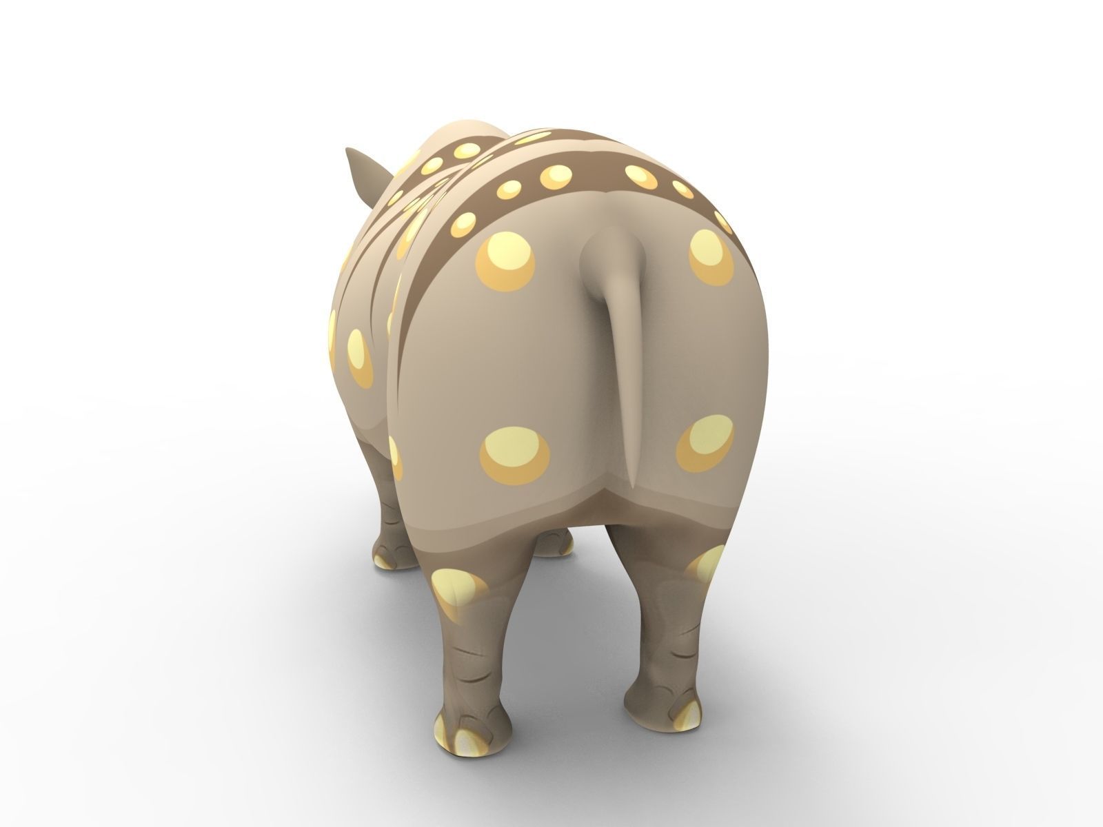 Cartoon Rhino 3D low poly model Low-poly 3D model_13