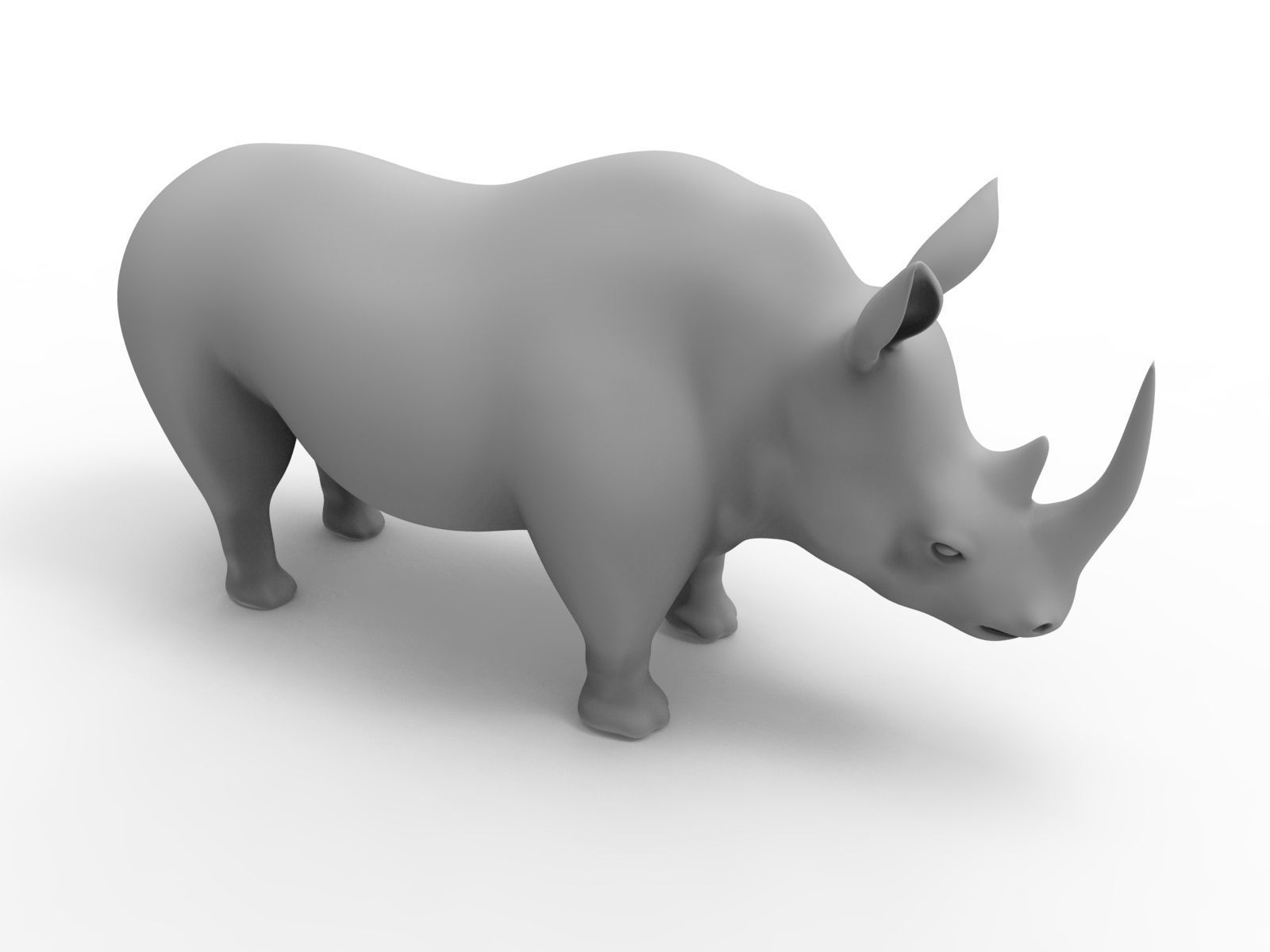 Cartoon Rhino 3D low poly model Low-poly 3D model_10