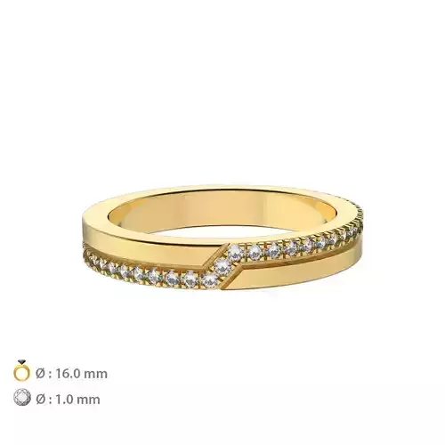 N099 Woman wedding ring with gems