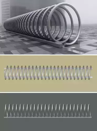 Spiral Bike Stand -2- Low-Poly Version Low-poly 3D model