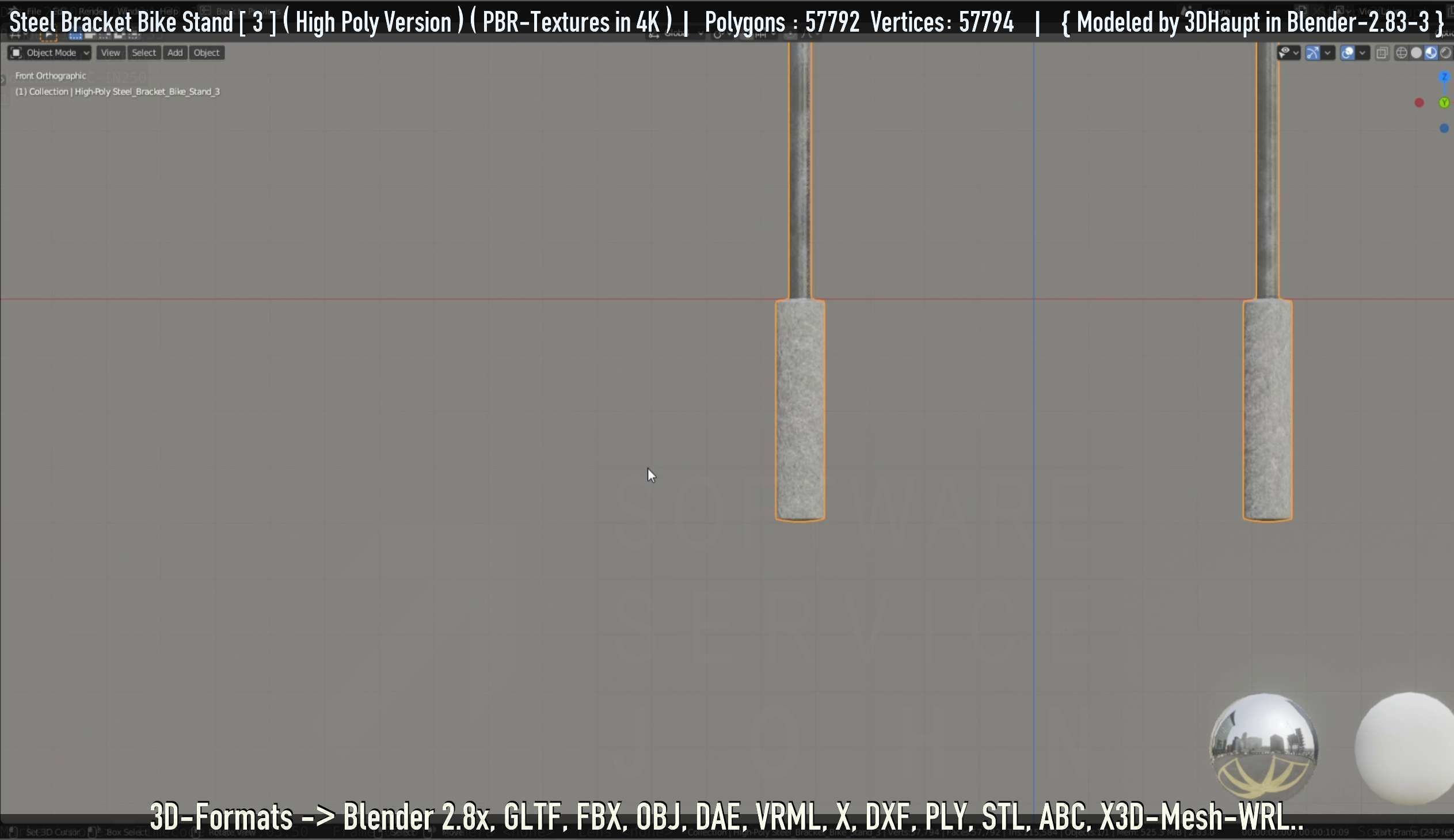 Steel Bracket Bike Stand -3- High Poly 3D model_56