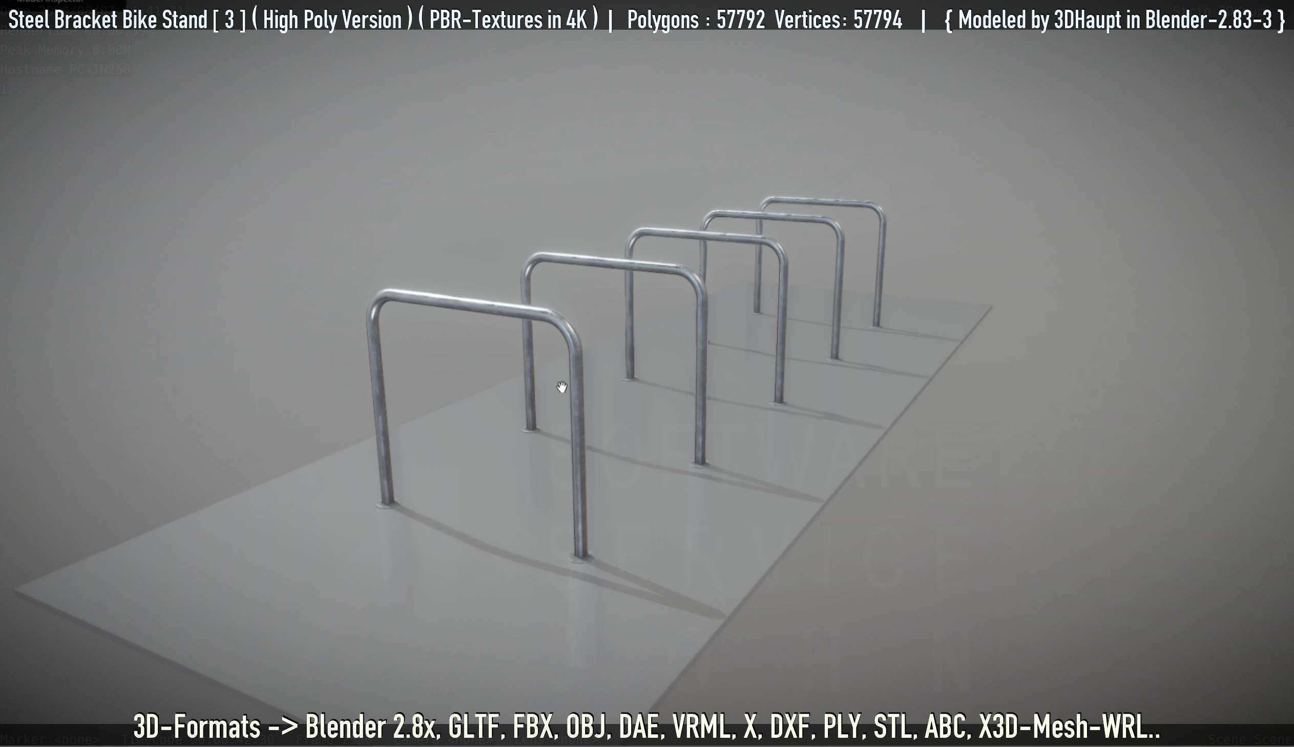 Steel Bracket Bike Stand -3- High Poly 3D model_123