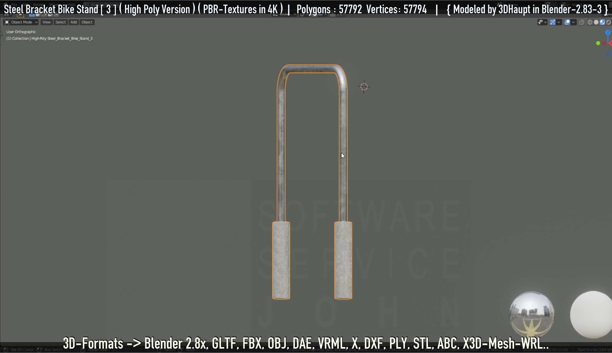 Steel Bracket Bike Stand -3- High Poly 3D model_50