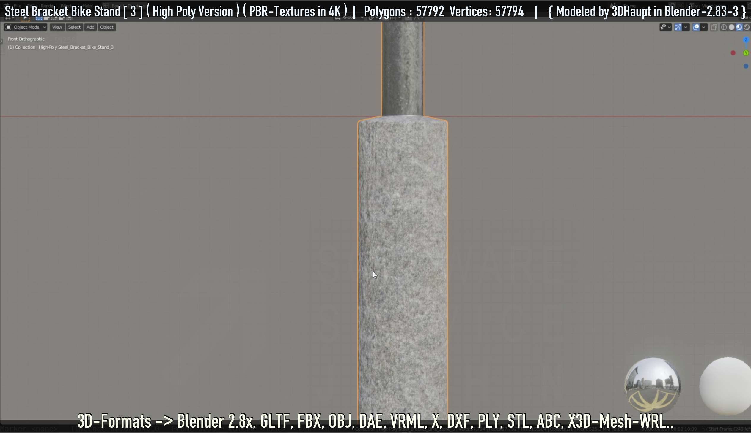 Steel Bracket Bike Stand -3- High Poly 3D model_60