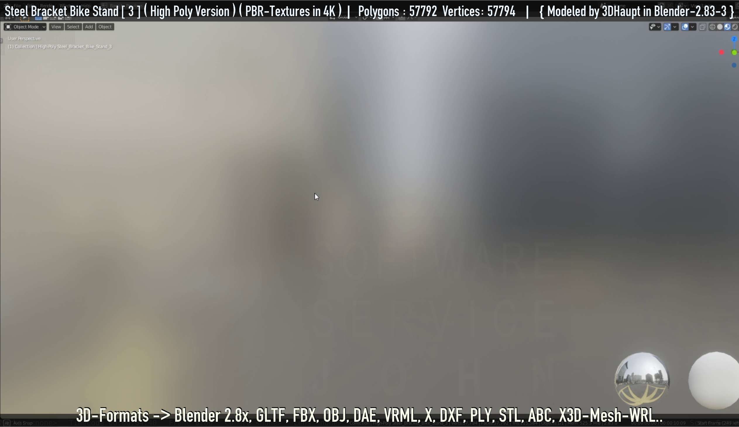 Steel Bracket Bike Stand -3- High Poly 3D model_64