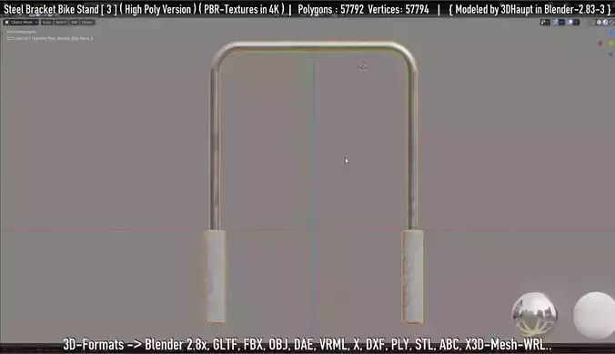Steel Bracket Bike Stand -3- High Poly 3D model
