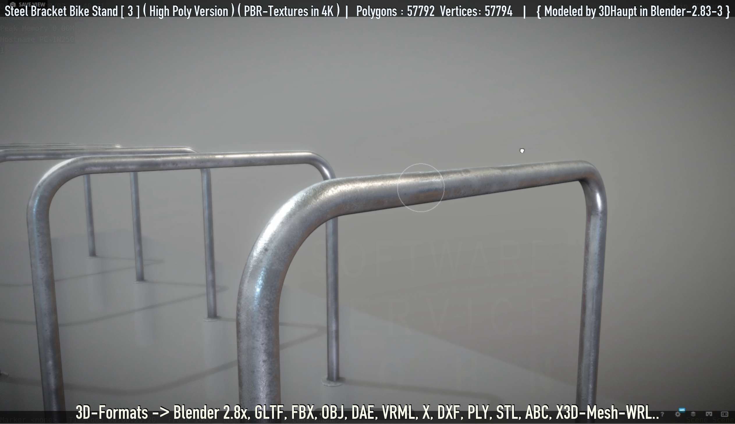 Steel Bracket Bike Stand -3- High Poly 3D model_120