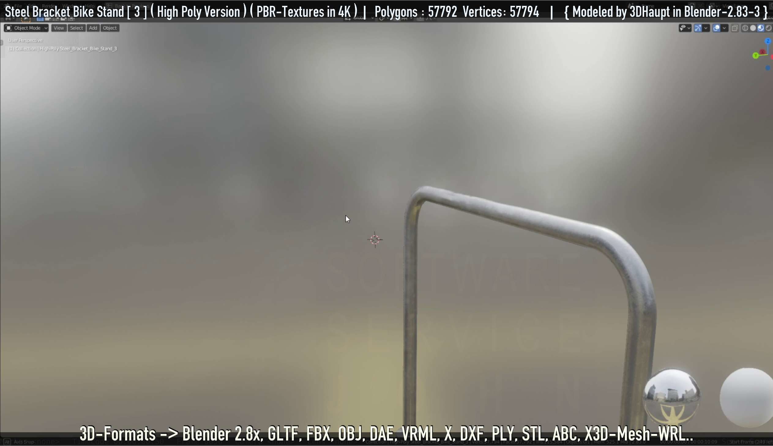 Steel Bracket Bike Stand -3- High Poly 3D model_38