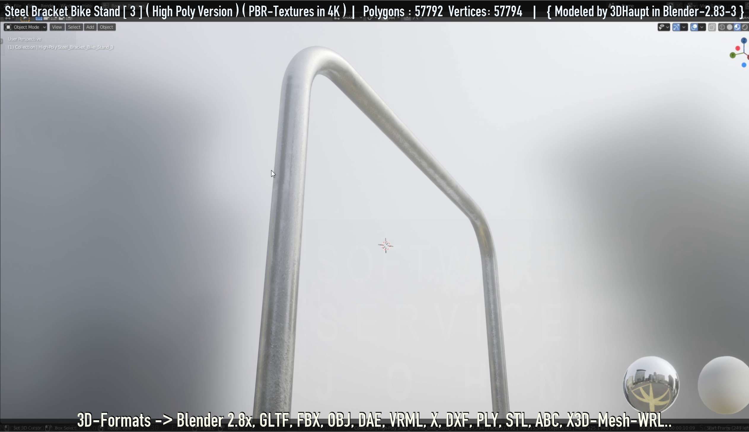 Steel Bracket Bike Stand -3- High Poly 3D model_21