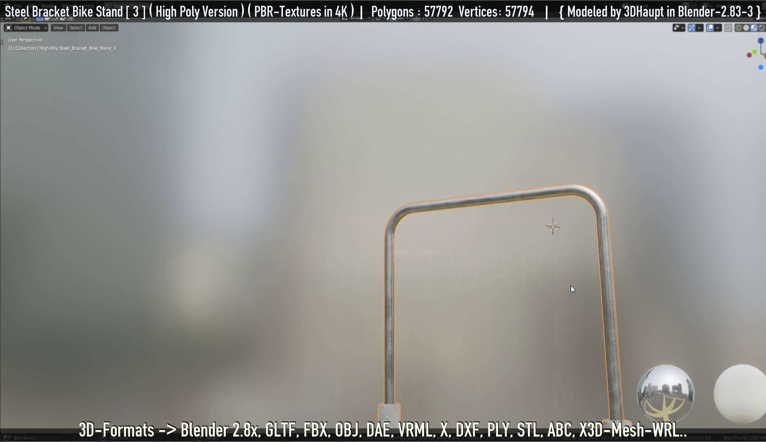 Steel Bracket Bike Stand -3- High Poly 3D model_78