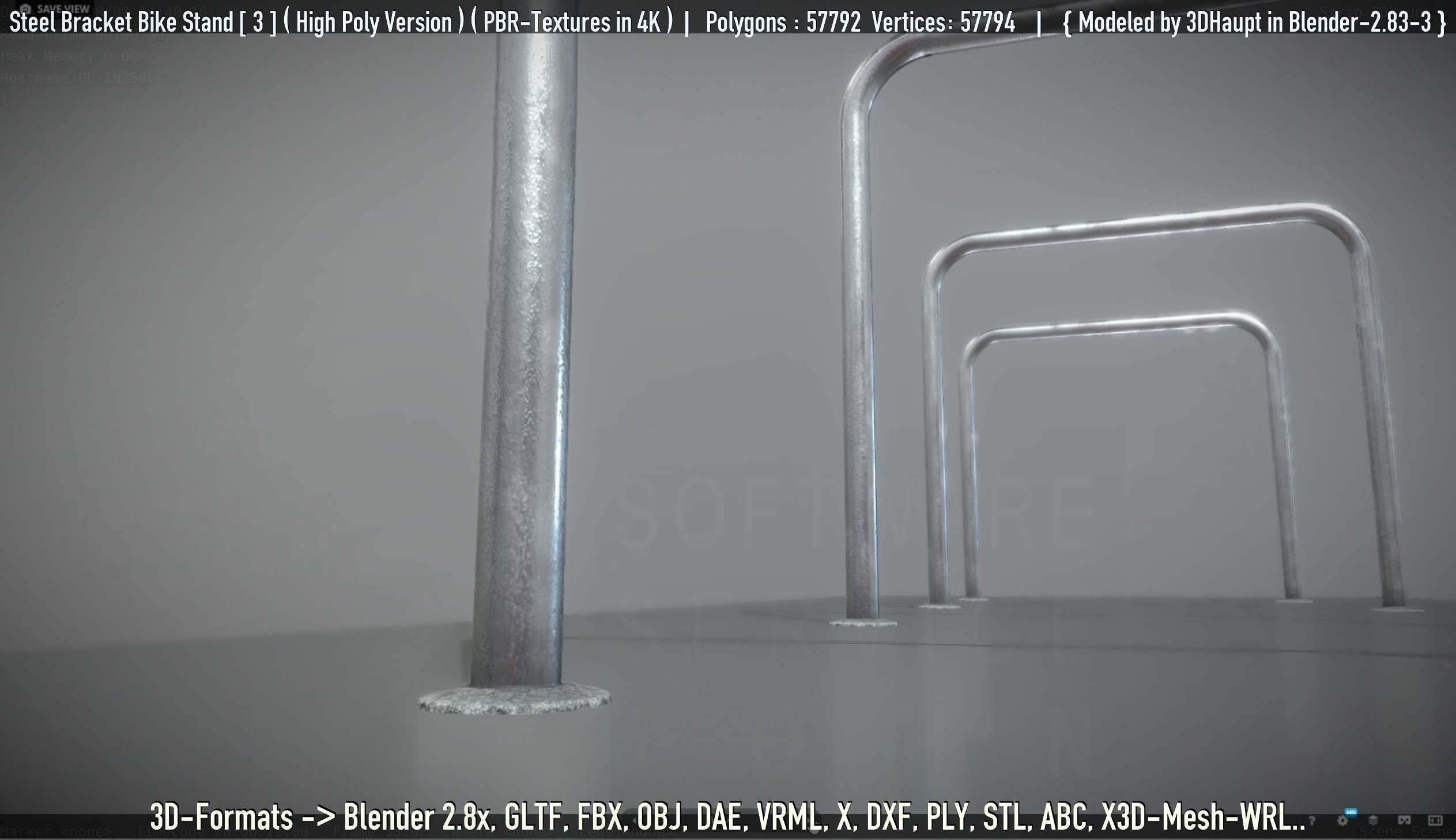 Steel Bracket Bike Stand -3- High Poly 3D model_112